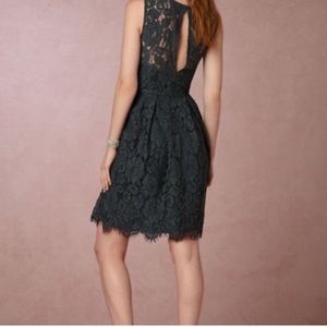 BHLDN Anthropologie Green Lace Holiday Dress